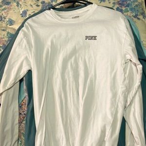 Blue yellow and white long sleeve Victoria’s Secret tee